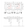 Kerasan 353681 CENTO umywalka 140X45 dwukomorowa S/A NOCCIOLA